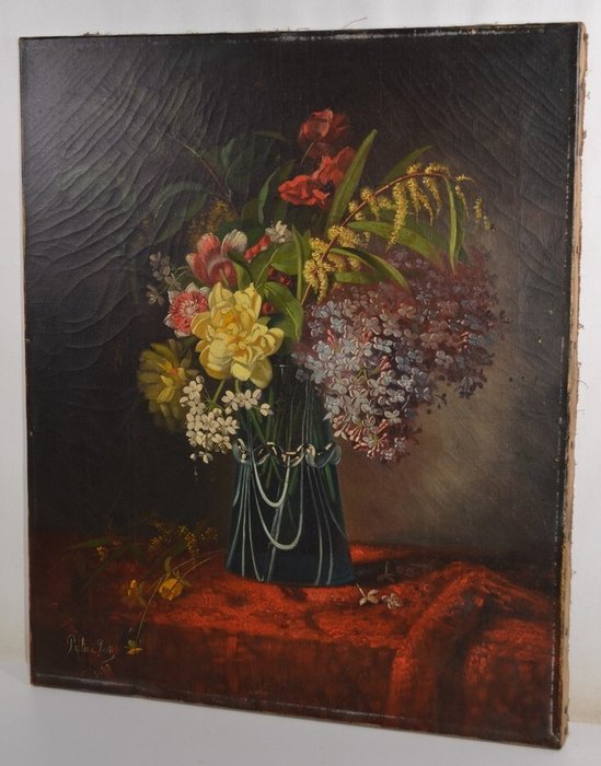 Pauline Petit XXe - Nature morte au bouquet de fleurs