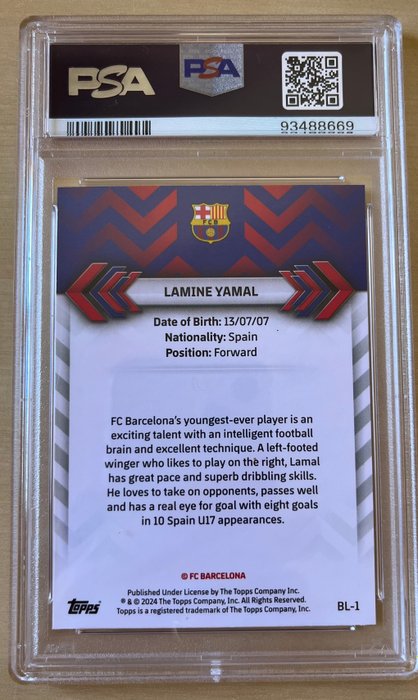 2023/24 Topps FC Barcelona Team Set Lionel Messi  Lamine Yamal Gold Drip, Blaugrana PSA 10 - 2 Graded card