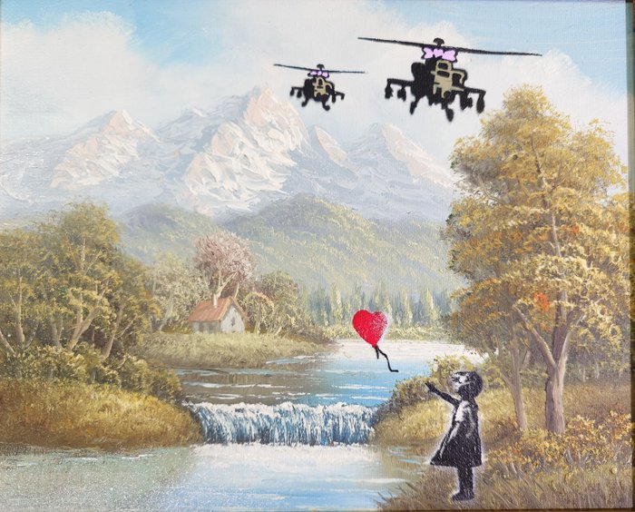 Fictional World (1980) - Banksy´s Helicopter helps Glowing Girl with Balloon