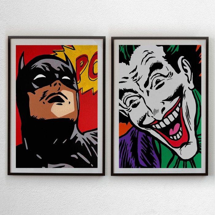 Josh Mahaby (1982) - Retro Batman POW! + Joker and Thief (LOT 2 PRINTS)