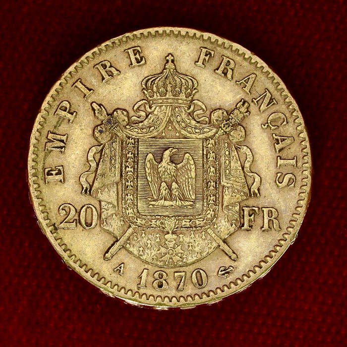 645 grams - Guld 900 - 20 Francs Napoleon III - Præget bar