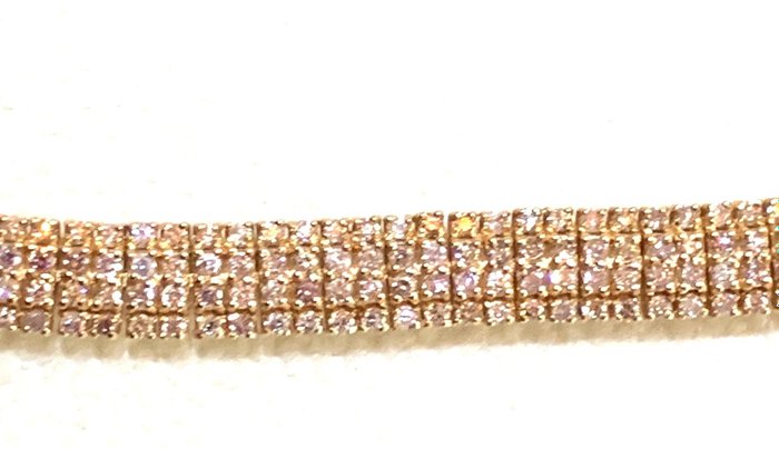 Armbånd - 14 karat Rosaguld -  3.58ct. tw. Diamant (Natur) - PINK DIAMANT ARMBÅND