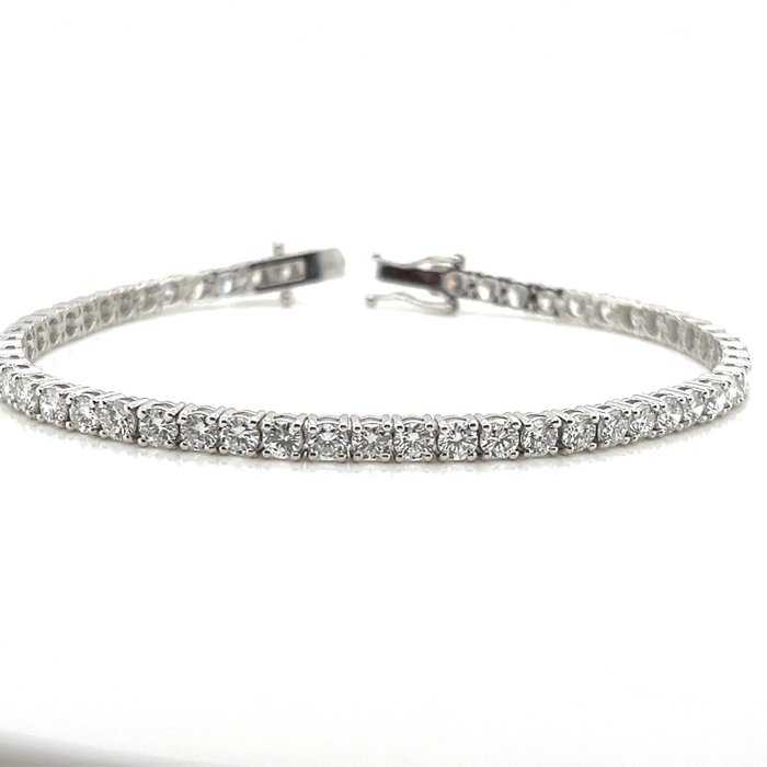 Armbånd - 14 karat Hvidguld -  4.50ct. tw. Diamant (Natur)