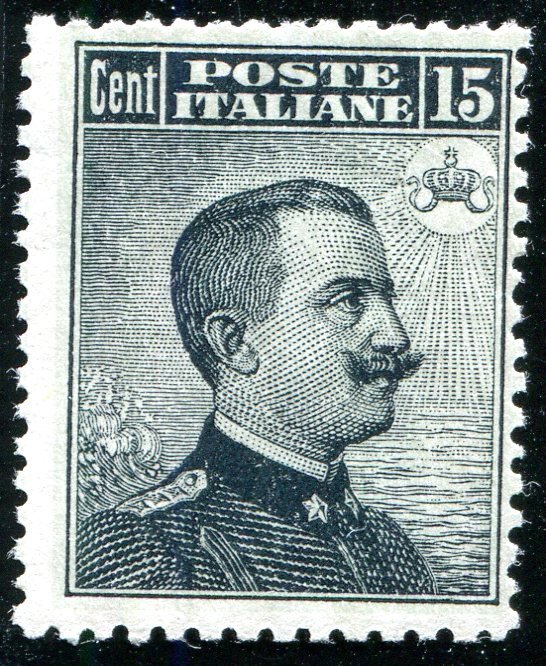 Italien Kongerige 1909 - Michetti - 15c. grigio nero - Sassone 86