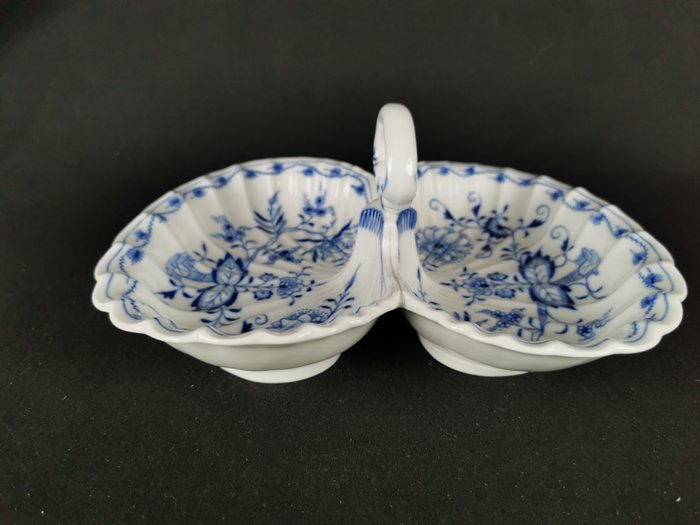 Meissen - Cipolla blu "Zwiebelmuster" Insolita Ciotola a Forma di Conchiglia per cabaret - Bordopsats  - Porcelæn