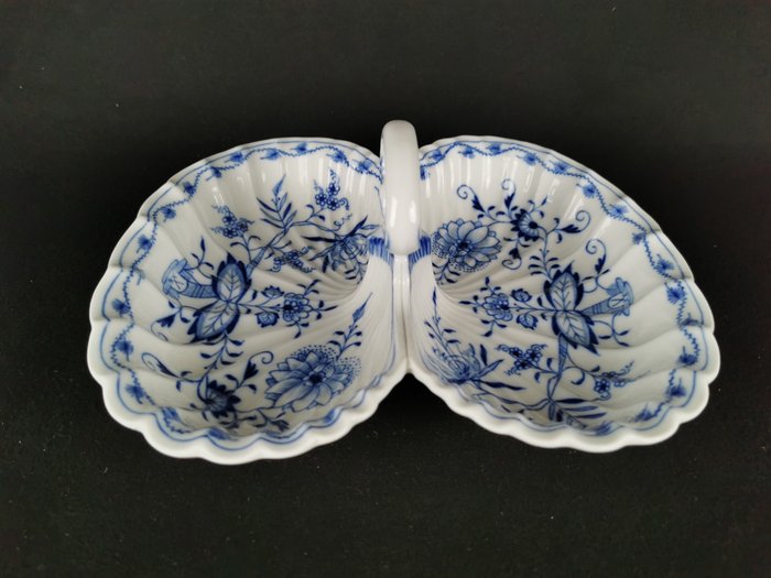 Meissen - Cipolla blu "Zwiebelmuster" Insolita Ciotola a Forma di Conchiglia per cabaret - Bordopsats  - Porcelæn