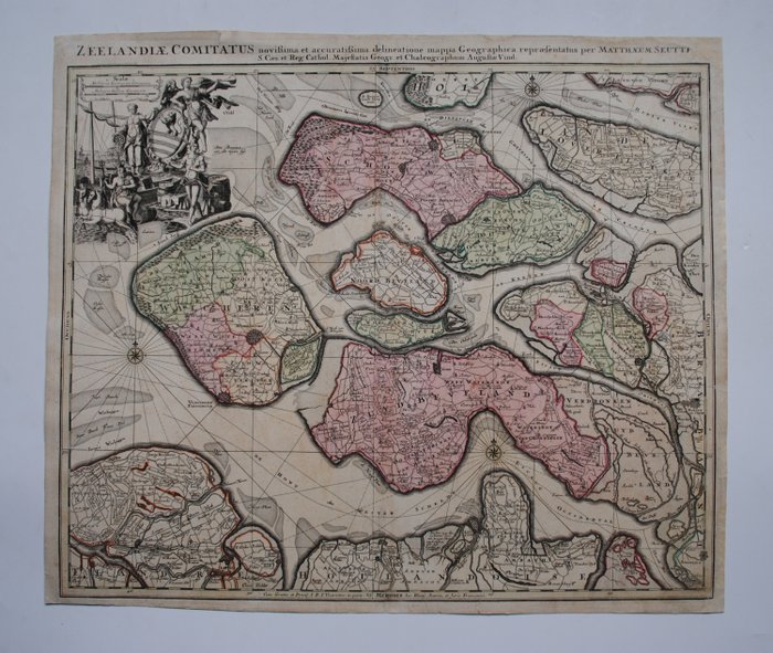 Holland - Sjælland; M. Seutter - Zeelandiae Comitatus - 1721-1750