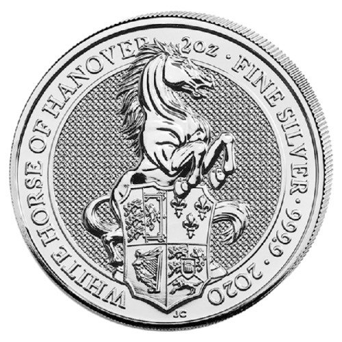 Storbritannien 5 Pounds 2020 The Queen´s Beasts "White Horse of Hannover" 2 Oz (999)  (Ingen mindstepris)