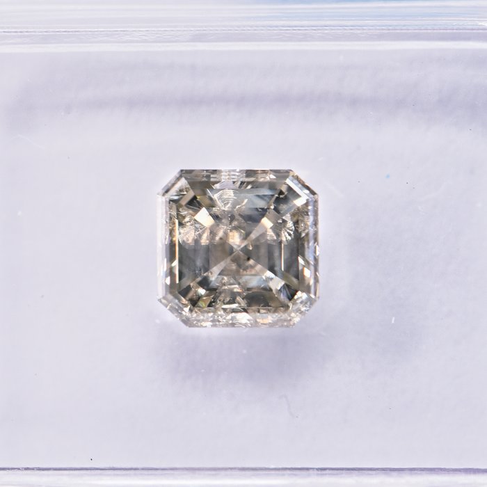 Ingen mindstepris - 1 pcs Diamant  (Naturfarvet)  - 1.05 ct - Smaragd - Fancy Brunlig, Grålig Gul - I1 - International Gemological Institute (IGI)