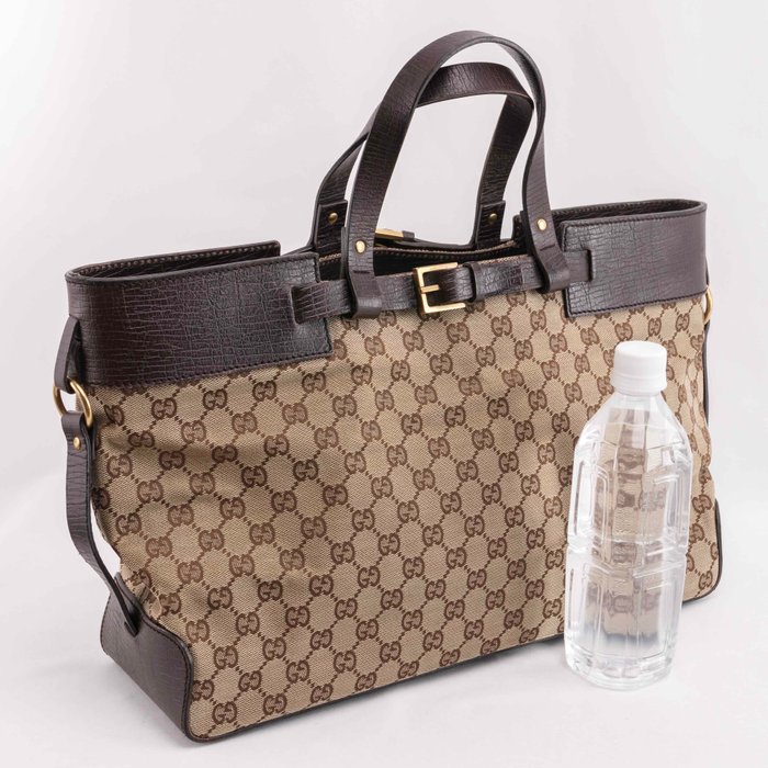 Gucci - Vintage Monogram Canvas and Leather Tote bag - Skuldertaske