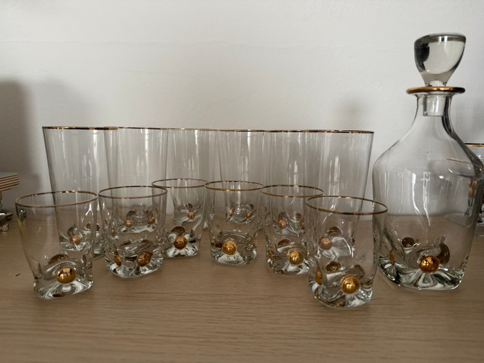 Jozef Stanik - Zlatno Glassworks - White wine/Champagne glasses - Drikkeglas (13) - Golden Suzanne (Zlata Zuzana) - Glas