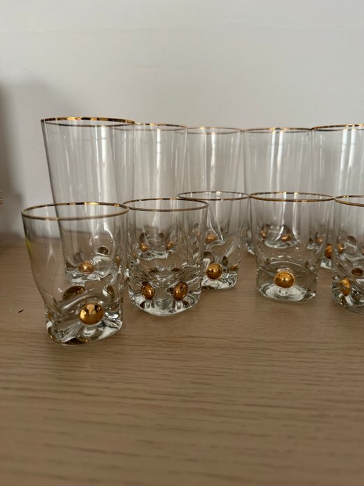 Jozef Stanik - Zlatno Glassworks - White wine/Champagne glasses - Drikkeglas (13) - Golden Suzanne (Zlata Zuzana) - Glas