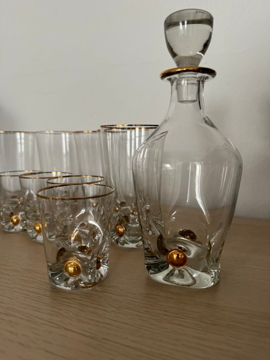 Jozef Stanik - Zlatno Glassworks - White wine/Champagne glasses - Drikkeglas (13) - Golden Suzanne (Zlata Zuzana) - Glas