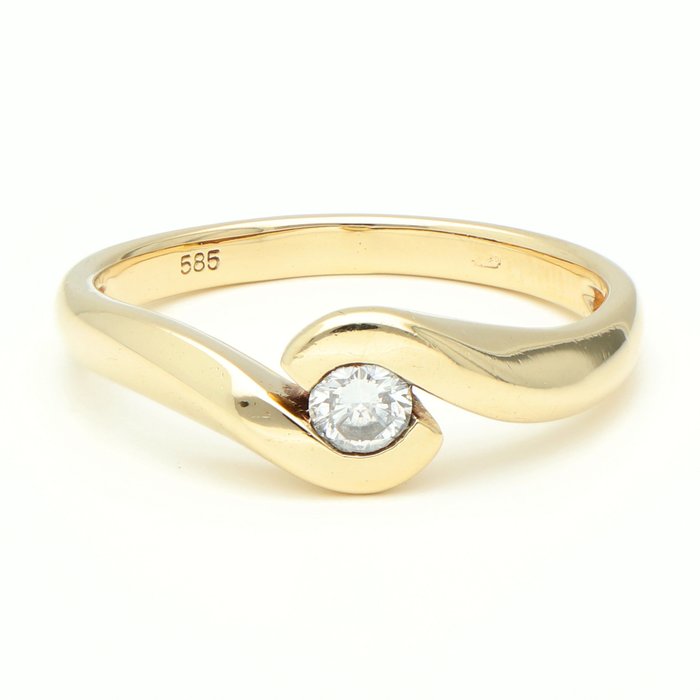 Ingen mindstepris - Ring - 18 kraat Gulguld Diamant (Natur)