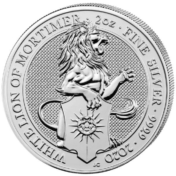 Storbritannien 5 Pounds 2020 White Lion of Mortimer 2 Oz (999)  (Ingen mindstepris)