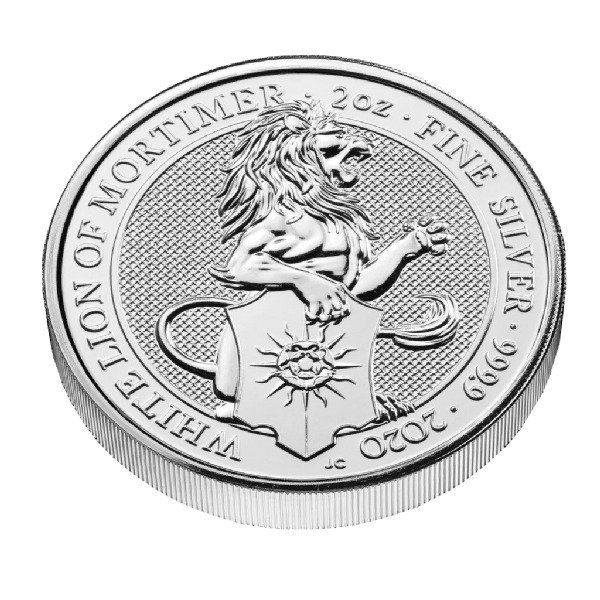 Storbritannien 5 Pounds 2020 White Lion of Mortimer 2 Oz (999)  (Ingen mindstepris)