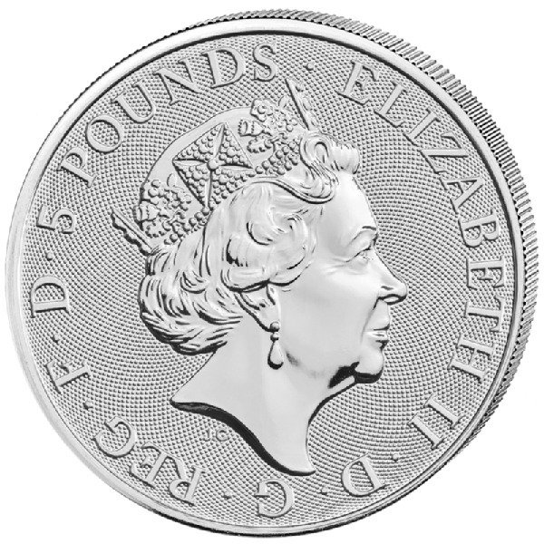 Storbritannien 5 Pounds 2020 White Lion of Mortimer 2 Oz (999)  (Ingen mindstepris)