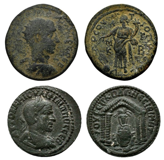 Romerriget (Provinsielt). Philip II and Trajan Decius. Lot of 2 Coins Nisibis and Tarsos mint  (Ingen mindstepris)