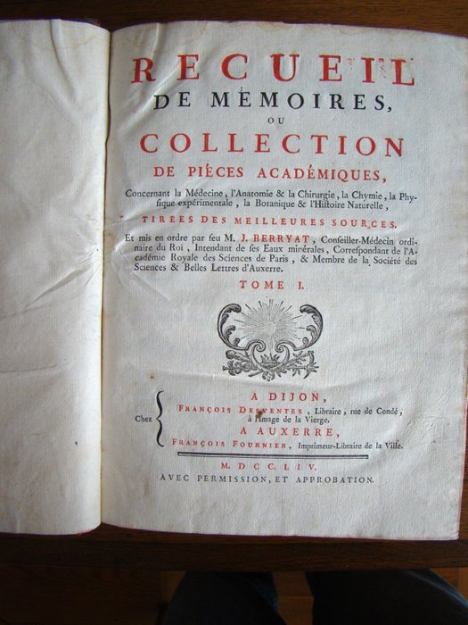 Berryat - Collection de pièces académiques - 1754-1757