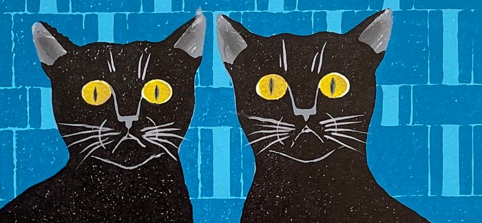 Brothers 5 - Black Cats - Nishida Tadashige 西田忠重 (b 1942) - Japan