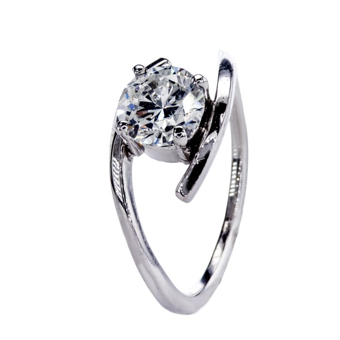 Ingen mindstepris - Forlovelsesring - 14 karat Hvidguld -  1.01ct. tw. Diamant (Natur)