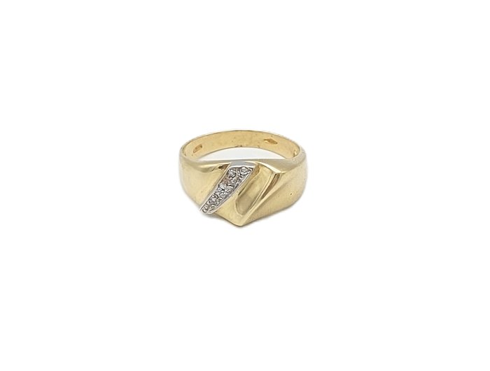 Ring - 18 kraat Gulguld, Hvidguld -  0.04ct. tw. Diamant (Natur)