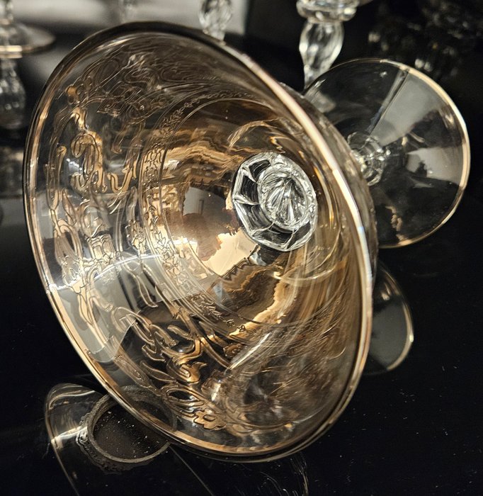 antica cristalleria italiana - Bæger (6) - rare luxury platinum cups to exposition - Krystal, platin