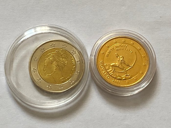 Monaco. Probe Token 2007/2001 "Grace Kelly" + "Hercule" (2 token)  (Ingen mindstepris)