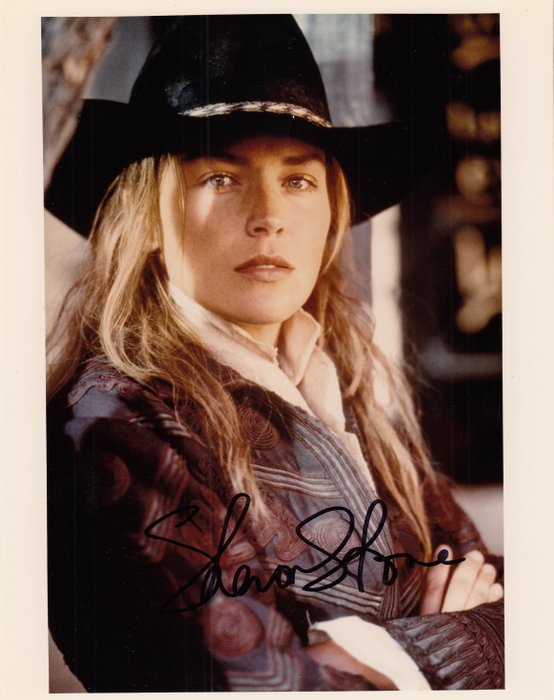 Sharon Stone - Hollywood Star - signed in person - autograph on maxi-photo