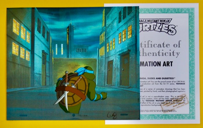 " Teenage Mutant Ninja Turtle " Original Animation Production Cel - " TMNT " - 1987