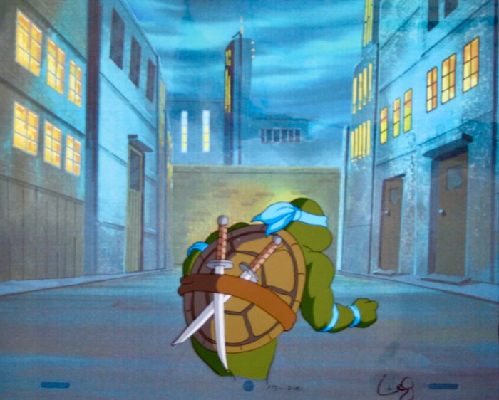 " Teenage Mutant Ninja Turtle " Original Animation Production Cel - " TMNT " - 1987