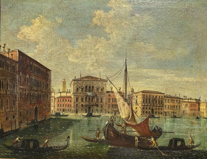 Scuola veneta (XVIII) - Canal Grande con i Palazzi Balbi e Foscari