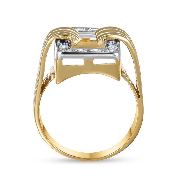 Ring - 18 kraat Gulguld -  030ct tw Diamant (Natur)