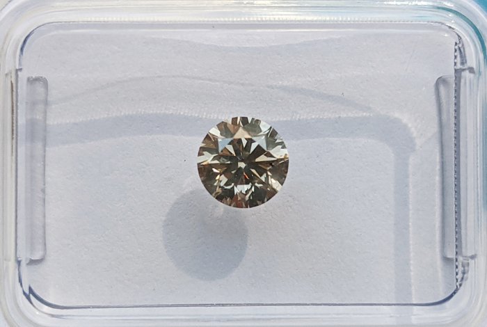 Ingen mindstepris - 1 pcs Diamant  (Naturfarvet)  - 0.50 ct - Rund - Fancy deep Grålig Brun - SI1 - International Gemological Institute (IGI)