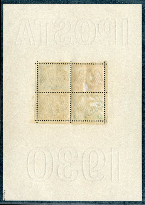 Tyske Kejserrige 1930 - Blok IPOSTA, Schlegel BPP signatur, MNH