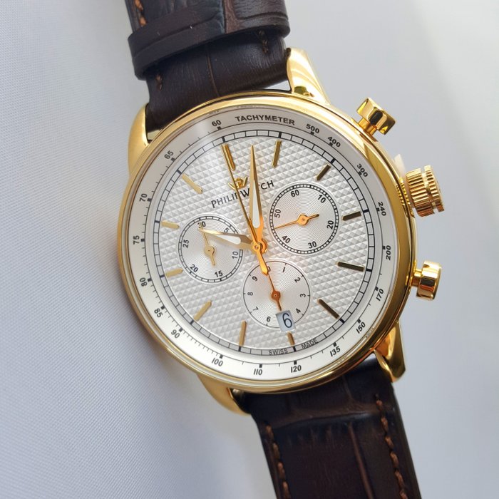 Philip Watch - R8271650001 ANNIVERSARY Edition - Gold - ETA - 1/10 Chronograph - Ingen mindstepris - Mænd - Ny