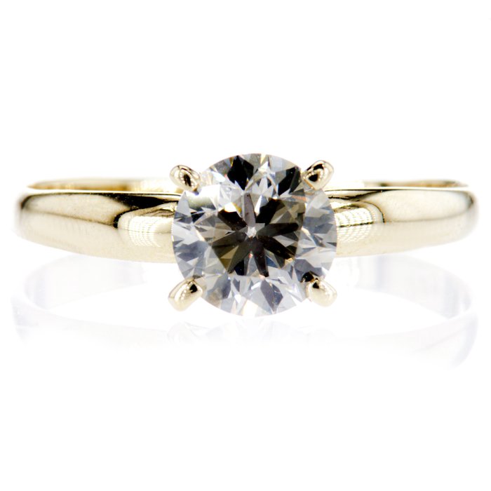 Ingen mindstepris - Forlovelsesring - 14 karat Gulguld -  1.22ct. tw. Diamant (Naturfarvet)