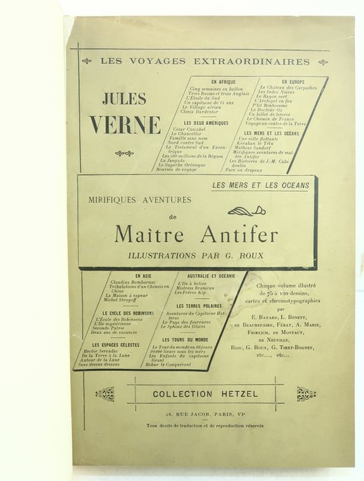 Jules Verne / G. Roux - Mirifiques Aventures de maître Antifer [1ère couverture conservée] - 1910