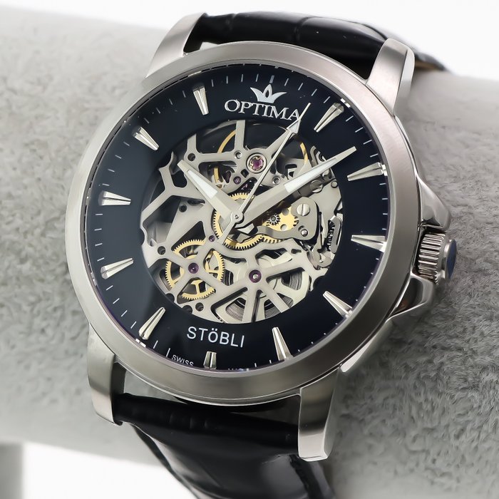 Optima - Stöbli Skeleton - Swiss automatic - OSA483SK-SL-3 - Ingen mindstepris - Mænd - 2011-nu