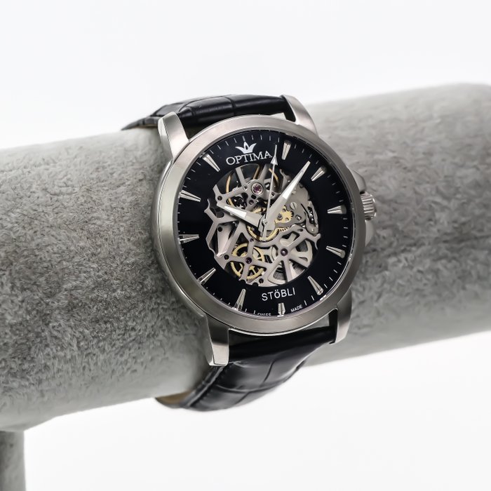 Optima - Stöbli Skeleton - Swiss automatic - OSA483SK-SL-3 - Ingen mindstepris - Mænd - 2011-nu