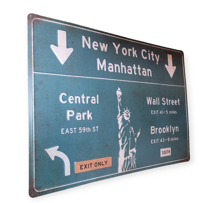 New York City road/traffic sign - Vej-/trafikskilt - Metalskilt