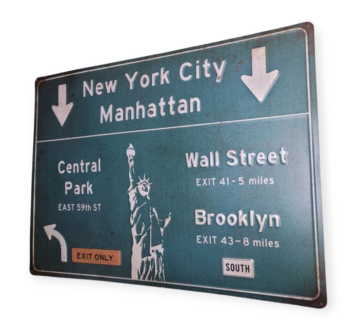 New York City road/traffic sign - Vej-/trafikskilt - Metalskilt