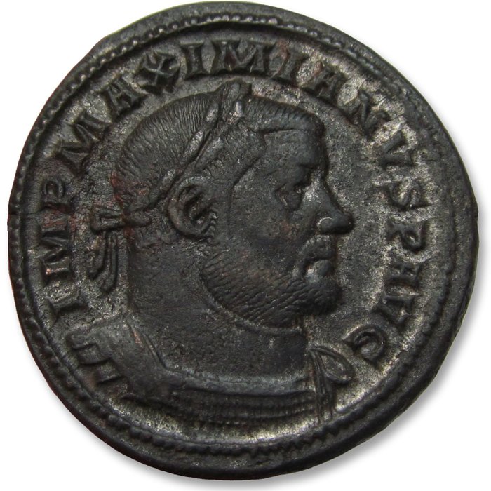 Romarriket Maximian (AD 286-305) Follis Treveri (Trier) 302-305 AD - mintmark ITR S-F in fields - large 29mm coin