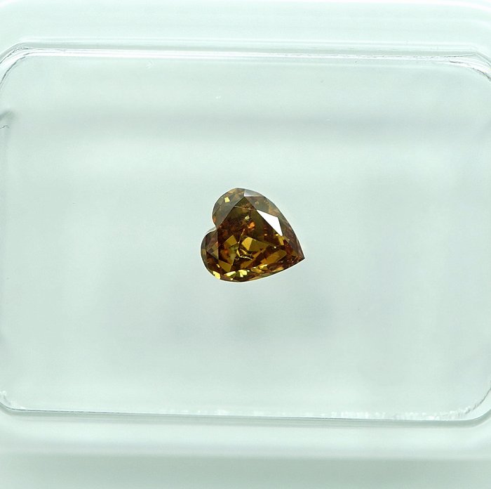 Ingen mindstepris - 1 pcs Diamant  (Naturfarvet)  - 0.29 ct - Fancy deep Brunlig, Orange nuance Gul - SI2 - International Gemological Institute (IGI)