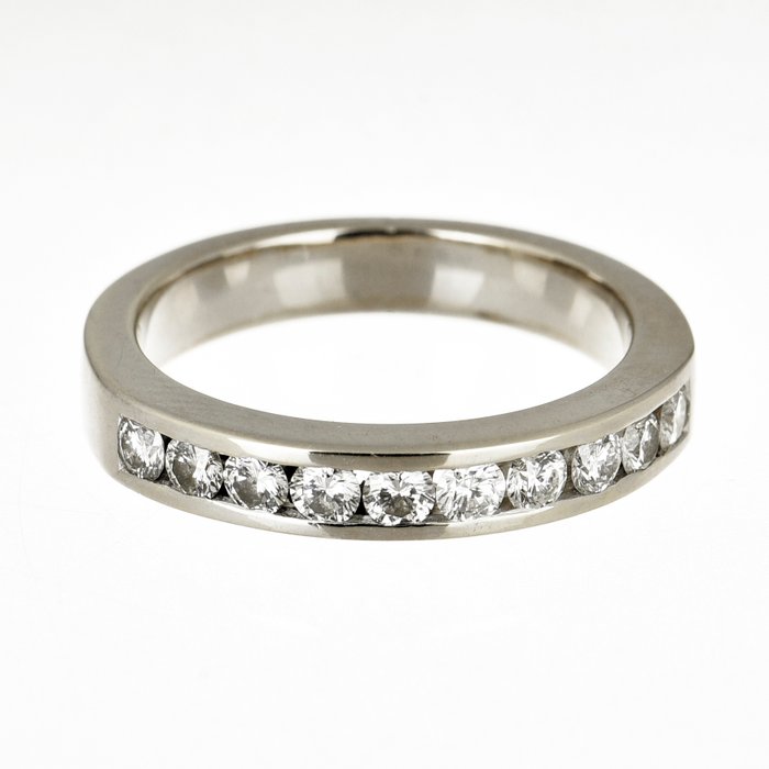 Ring - 18 kraat Hvidguld Diamant (Natur)