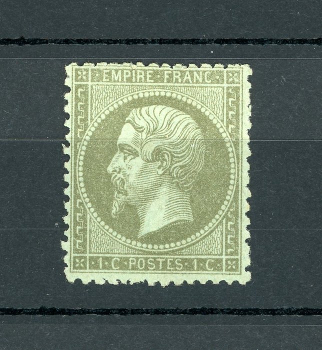 Frankrig 1862 - Ny, Napoleon 1kt olivengrøn - Yvert n°19