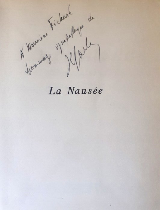 Signé; Jean-Paul Sartre - La Nausée - 1951