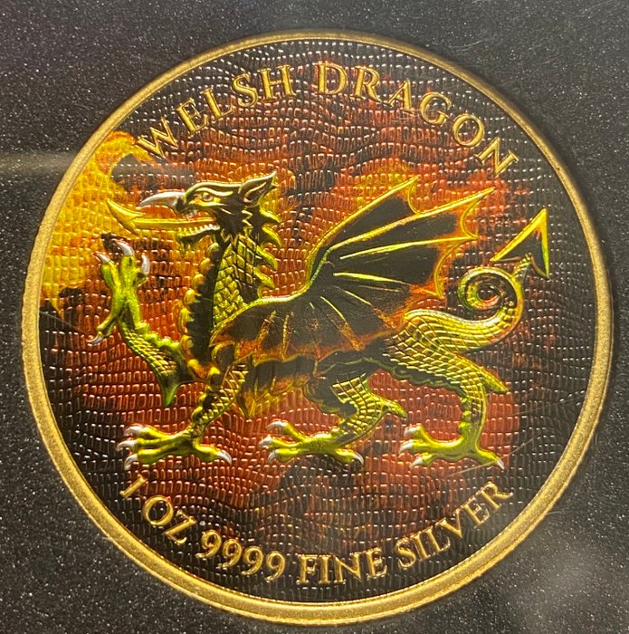 Niue. 2 Dollars 2022 Welsh Dragon, 1 Oz (.999)  (Ingen mindstepris)