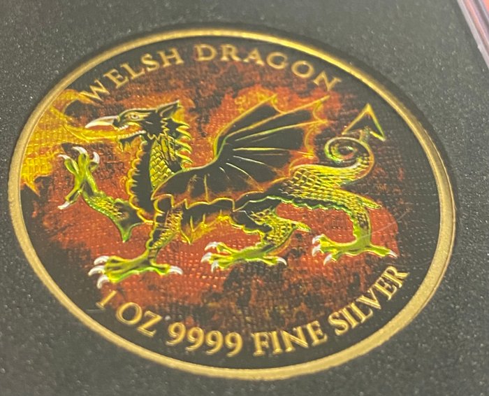 Niue. 2 Dollars 2022 Welsh Dragon, 1 Oz (.999)  (Ingen mindstepris)