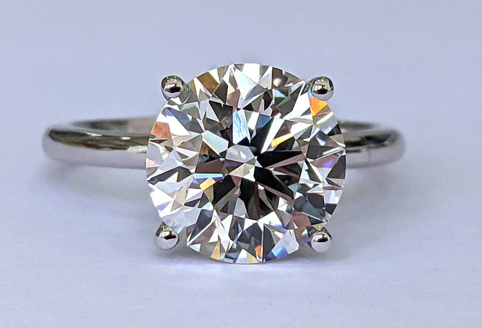 Ingen mindstepris - Ring - 14 karat Hvidguld -  4.00ct. tw. Diamant (Laboratoriedyrket) - F VS1 IGI Certificeret